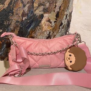 Madden Girl Pink Quilted Puffy Crossbody Bag